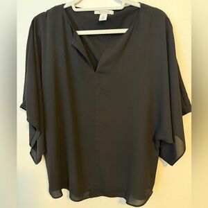 White House Black Market Black Dolman Blouse Small